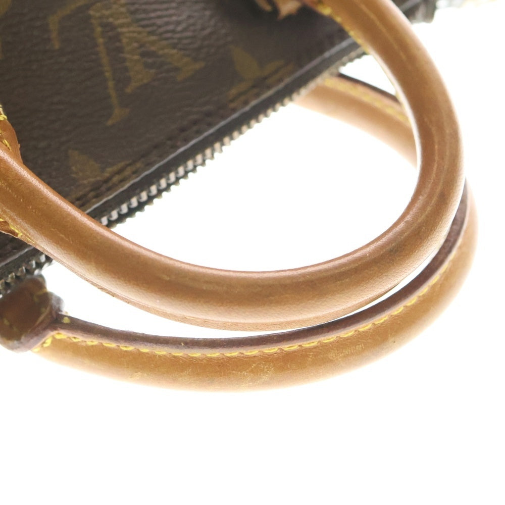 LOUIS VUITTON(ルイヴィトン) モノグラム ナノスピーディ ミニボストンバッグ ハンドバッグ ブラウン レザー×PVC ゴールド金具 レディース