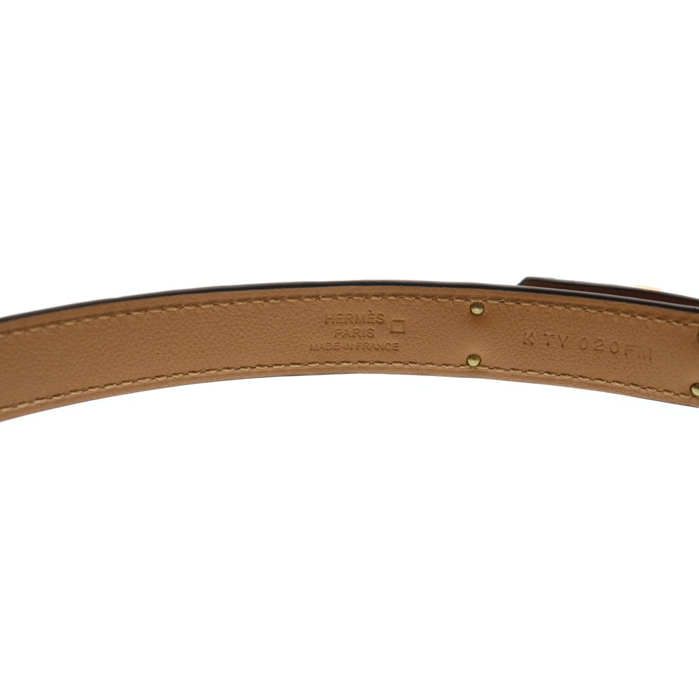 HERMES(エルメス) ケリーベルト アリゲーター ベルト ベージュ ピンクゴールド金具 K刻印 レディース