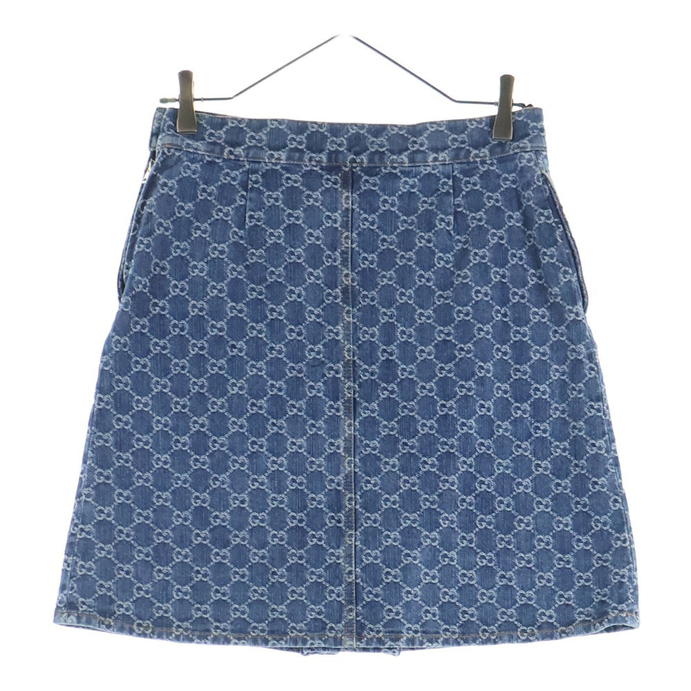 GUCCI(グッチ) GGジャガードデニム フレアスカート インディゴブルー 791386 レディース