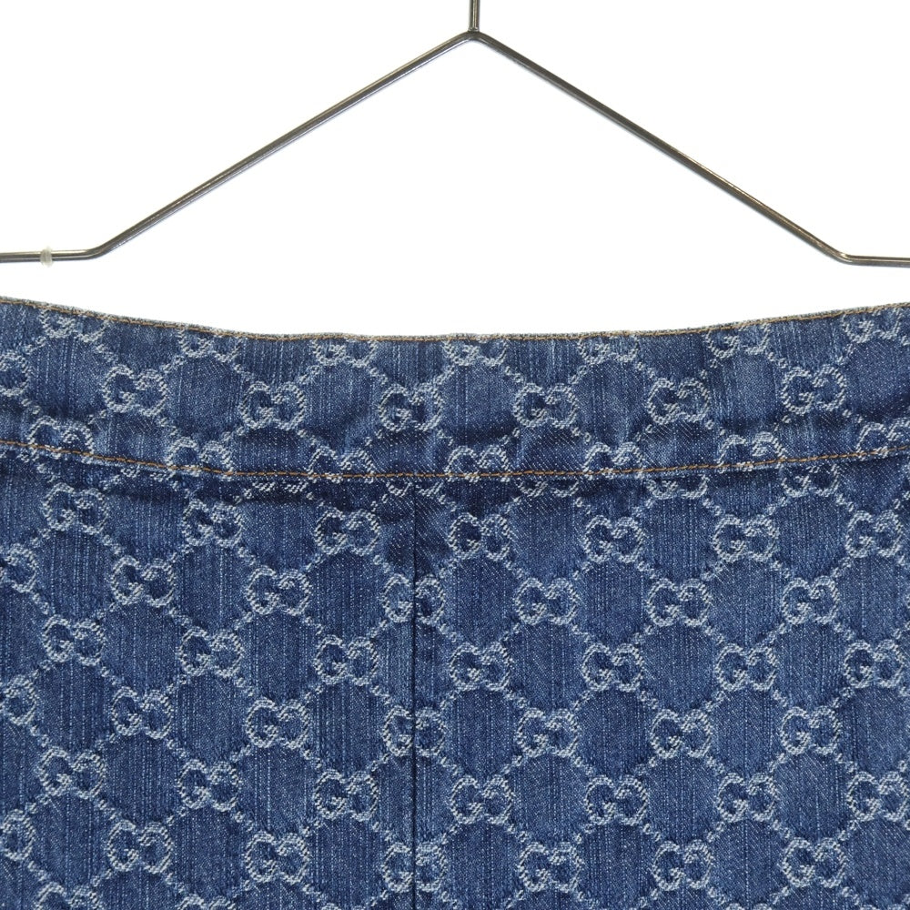 GUCCI(グッチ) GGジャガードデニム フレアスカート インディゴブルー 791386 レディース