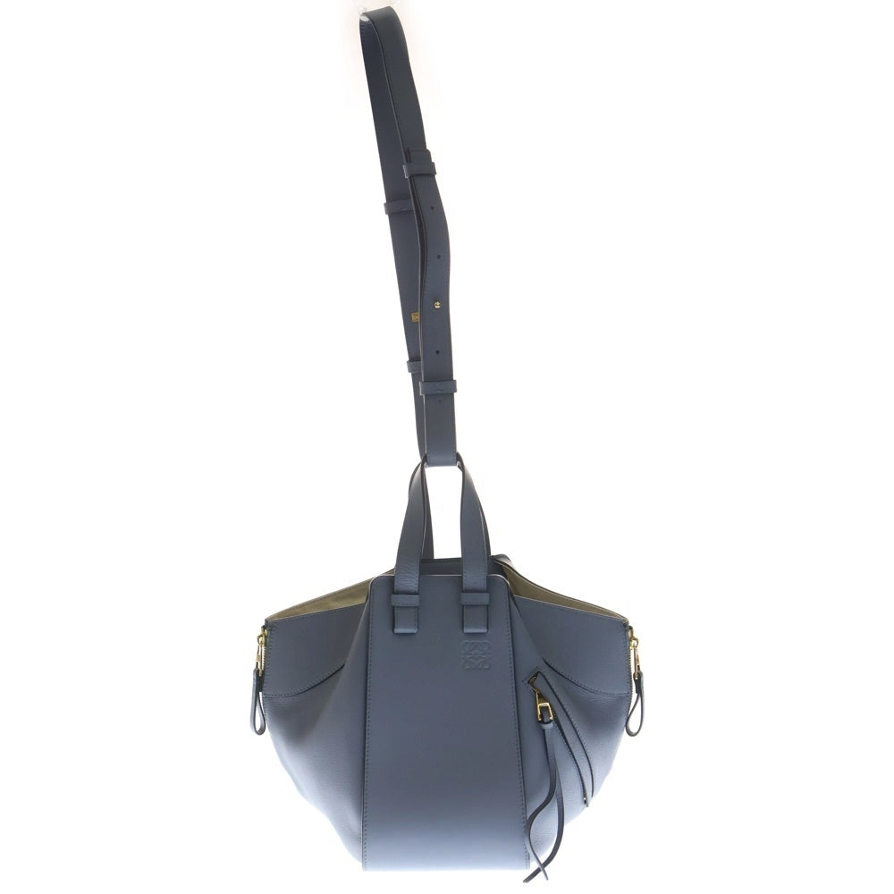 LOEWE(ロエベ) ハンモック 2WAYバッグ ハンドバッグ ショルダーバッグ スモール スモーキーブルー レザー シルバー金具 レディース