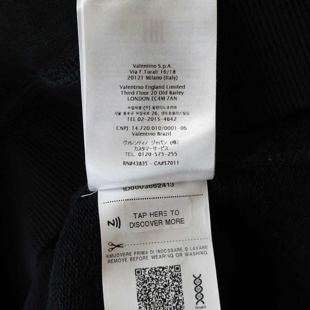 VALENTINO(ヴァレンティノ) ロゴプリント プルオーバー長袖パーカー ブラック