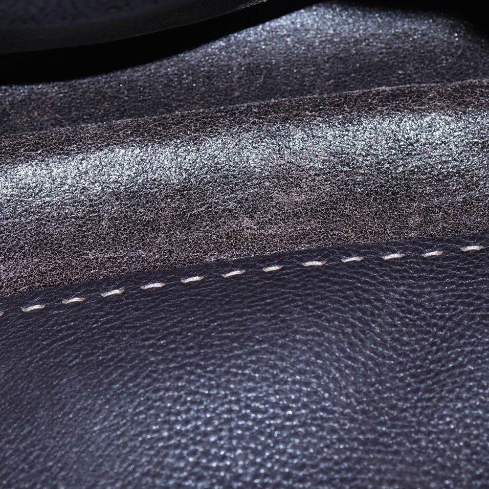 FENDI(フェンディ) セレリア ローマ ステッチ ハンドバッグ トートバッグ ダークブラウン レザー シルバー金具 レディース