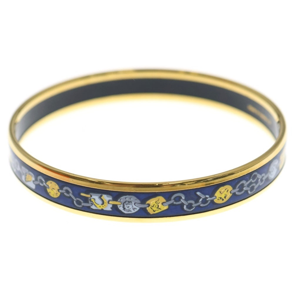 HERMES(エルメス) エマイユ バングル ブレスレット ブルー×シルバー GP
