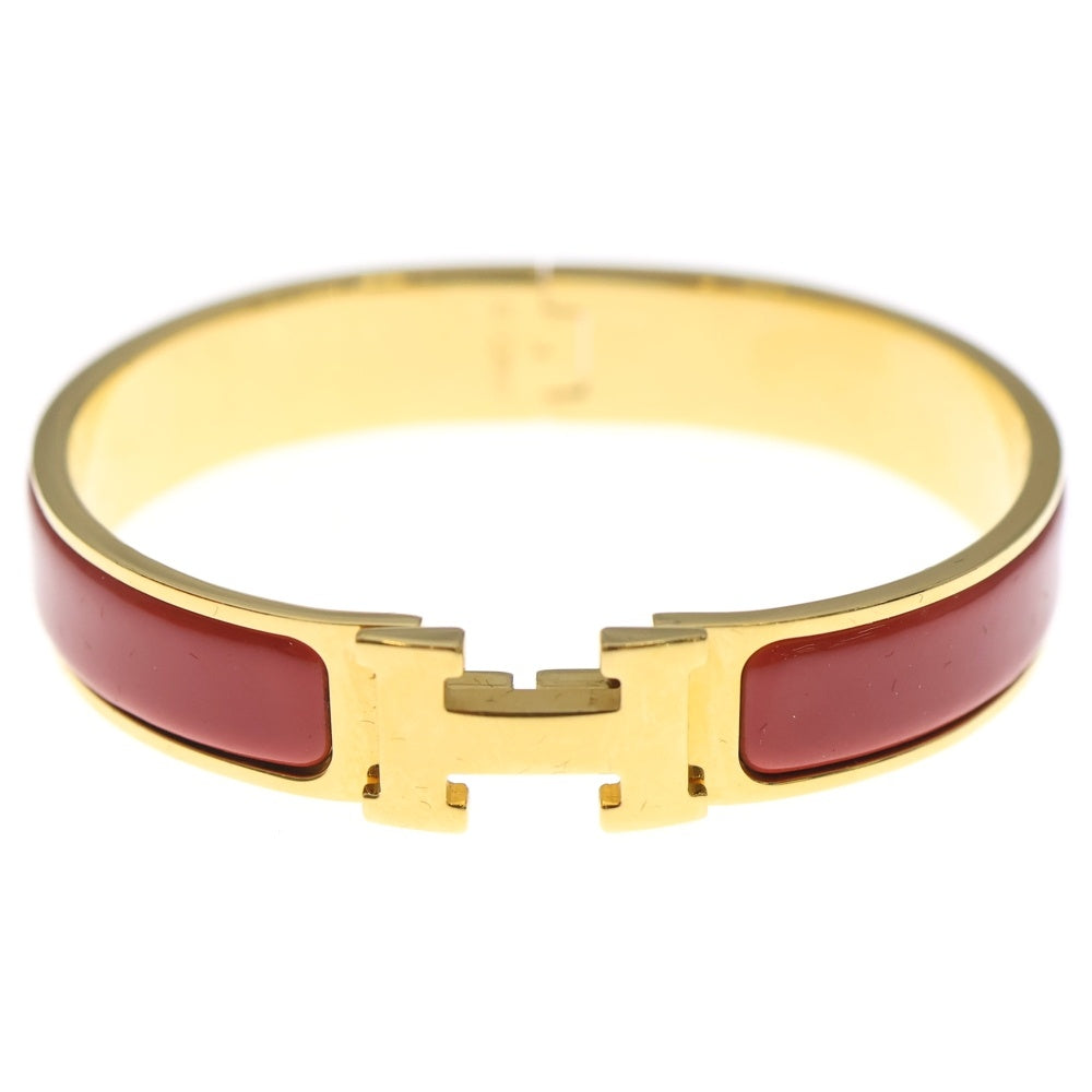 HERMES(エルメス) クリッククラックPM バングル ブレスレット ゴールド×レッド GP レディース