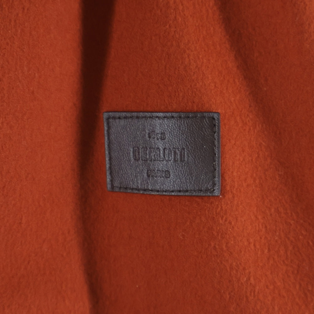 Berluti(ベルルッティ) レザーパッチ カシミヤフーデッド ジップアップ ブルゾン オレンジ R25OBL415WDBQ