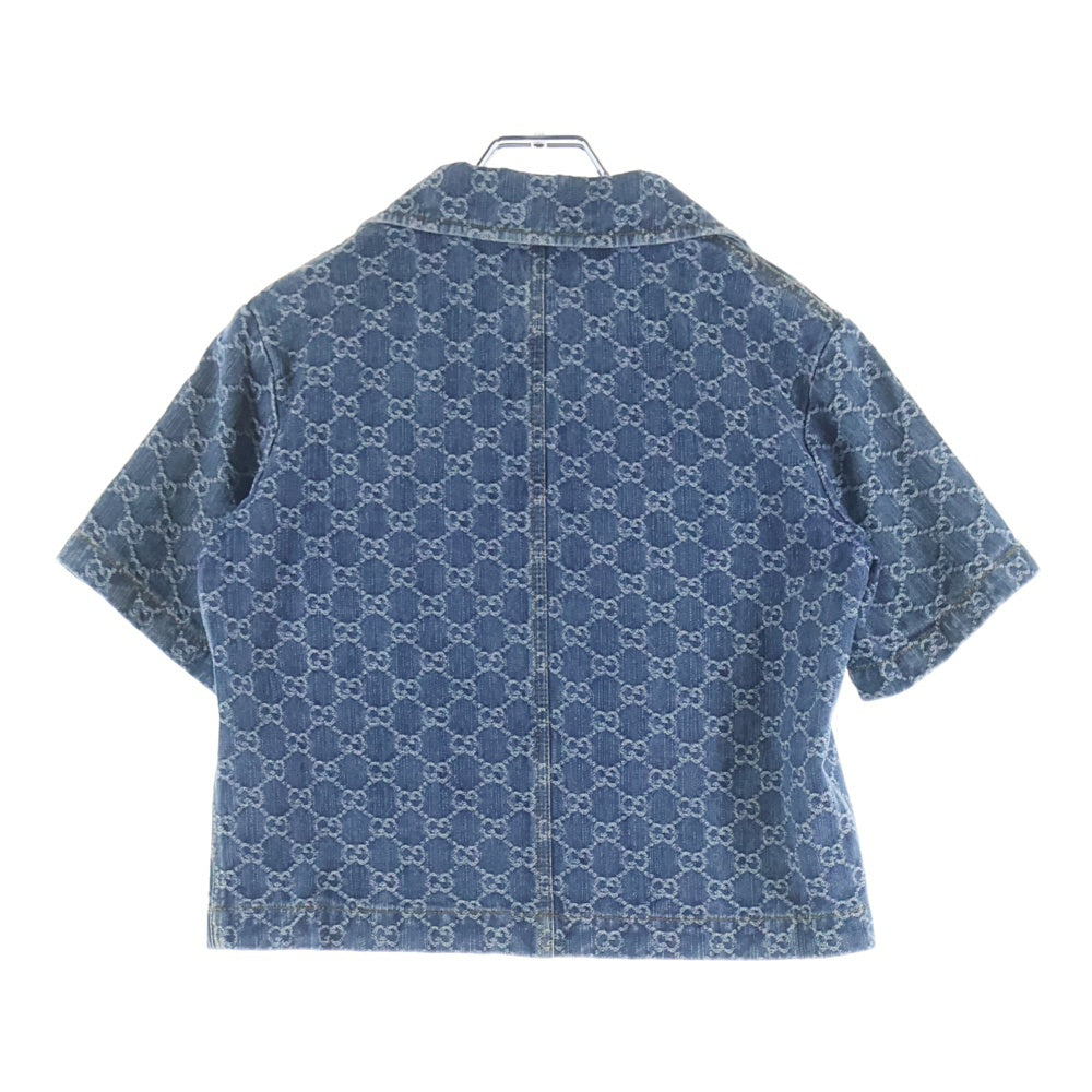 GUCCI(グッチ) GG ジャカード デニムシャツ インディゴ レディース