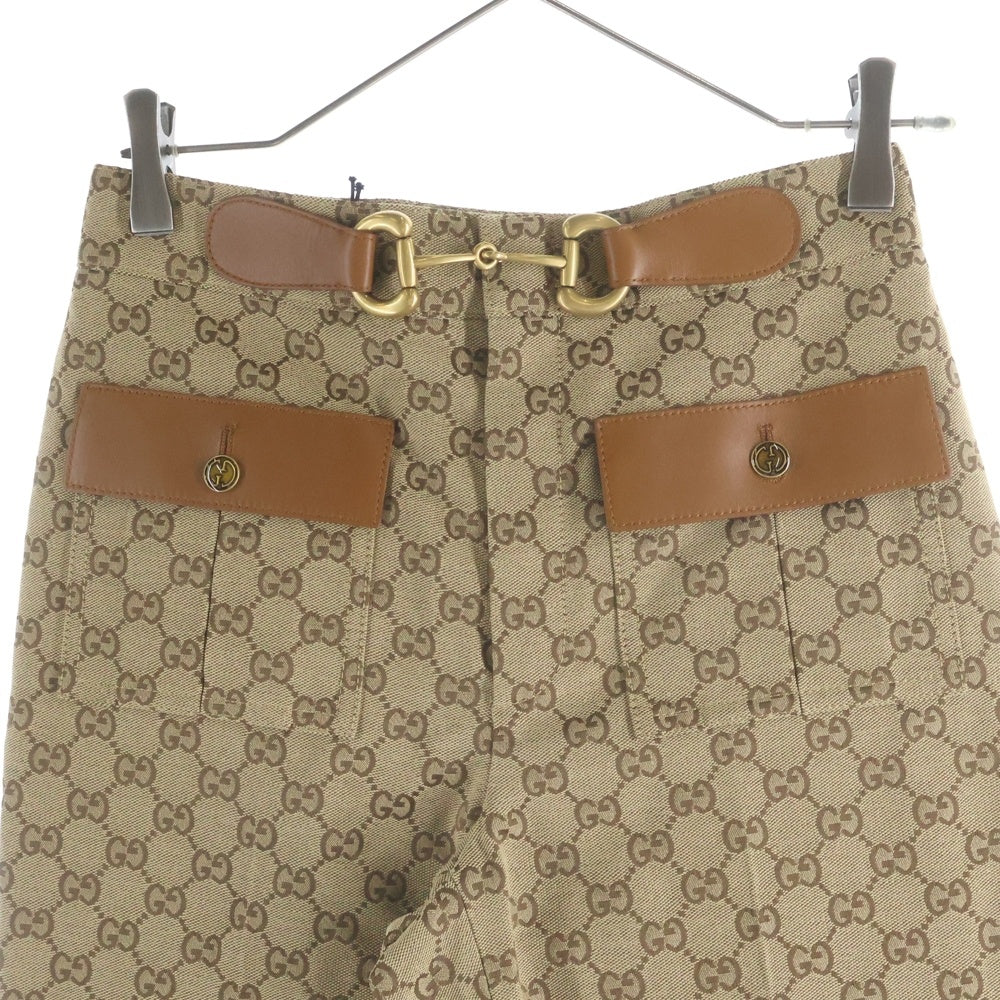 GUCCI(グッチ) ホースビット GGキャンバスパンツ ベージュ 681507 Z8AWK レディース