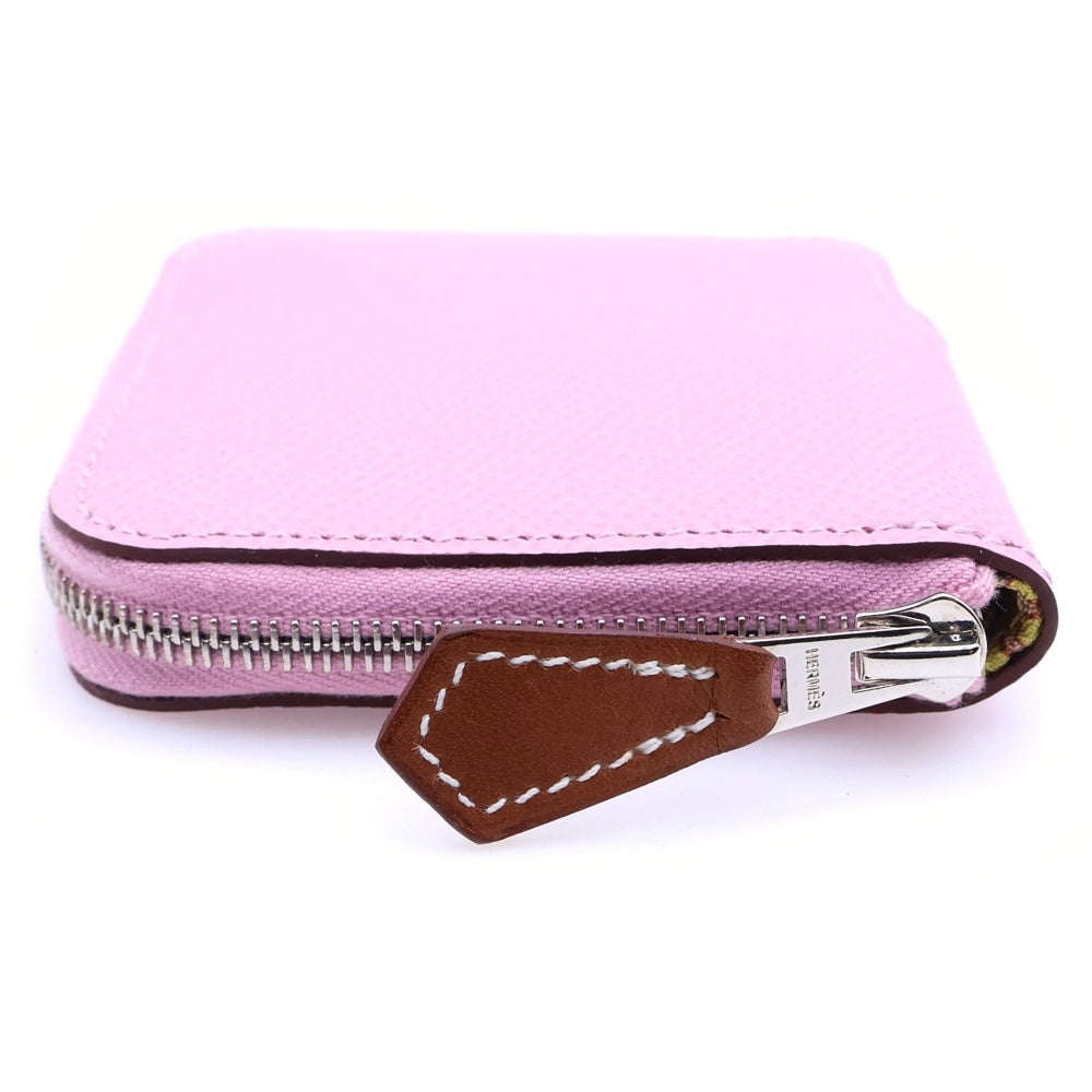 HERMES(エルメス) アザップ コンパクトミニ シルクイン コインケース モーヴシルベストル エプソン シルバー金具 小銭入れ レディース