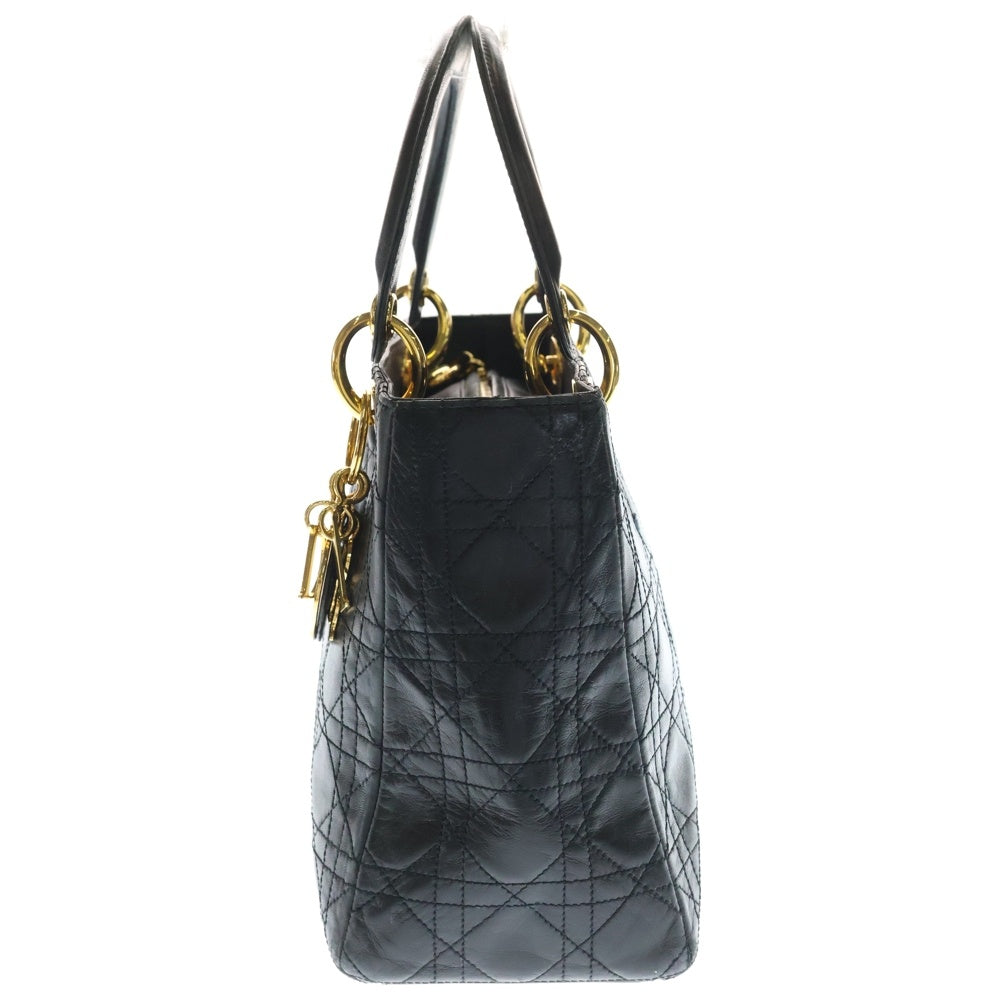 Christian Dior(クリスチャンディオール) レディディオール ハンドバッグ ブラック レザー ゴールド金具