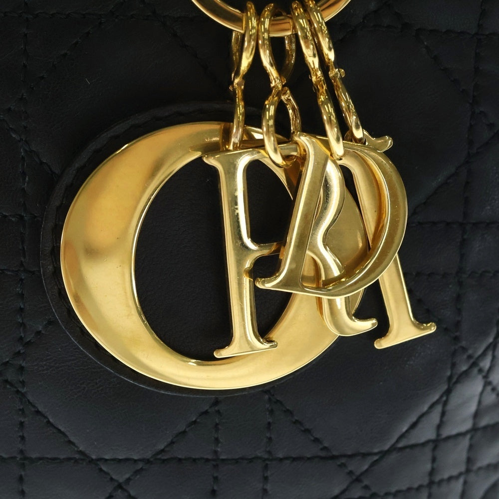 Christian Dior(クリスチャンディオール) レディディオール ハンドバッグ ブラック レザー ゴールド金具