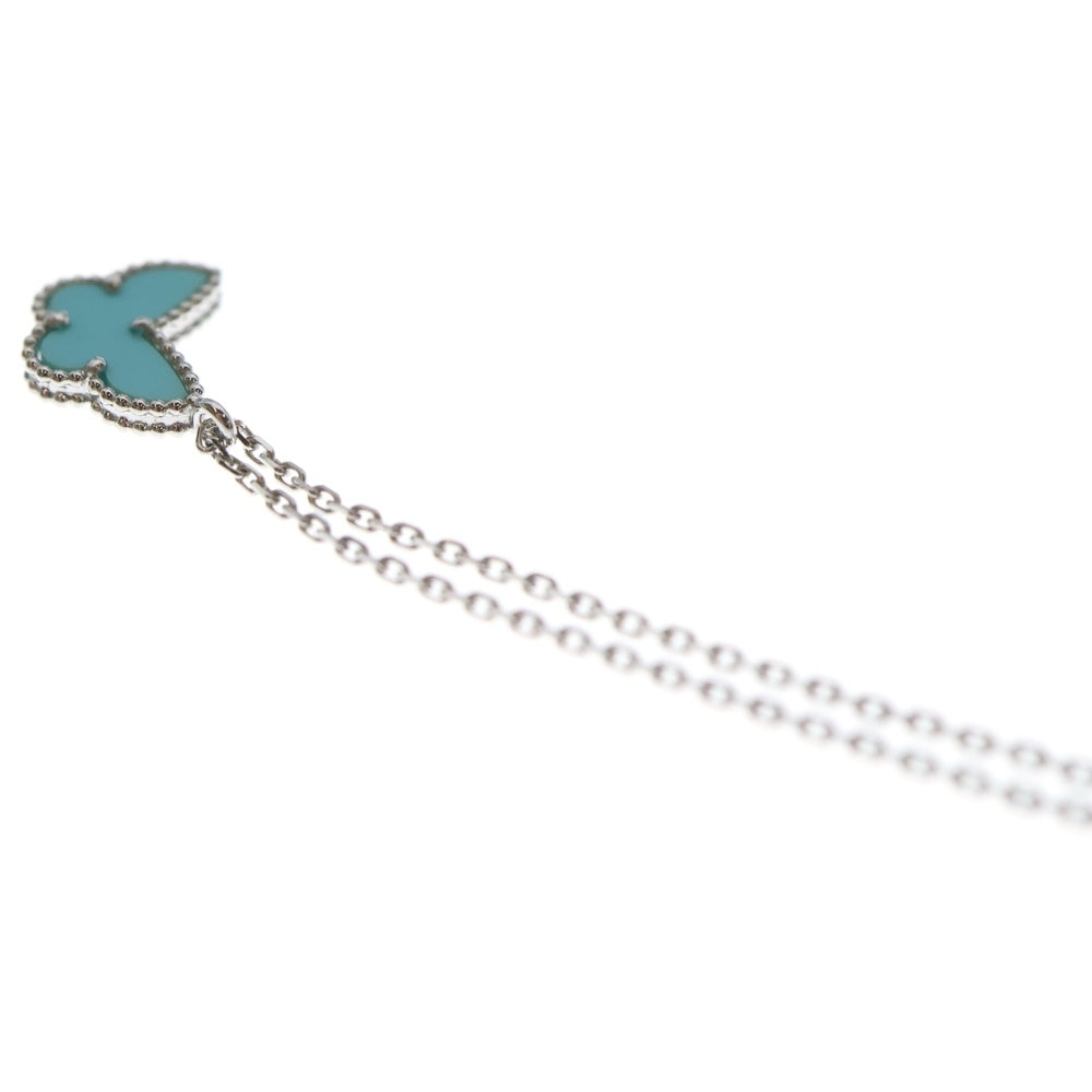 Van Cleef & Arpels(ヴァンクリーフアンドアーペル) スウィートアルハンブラ パピヨン ターコイズ ネックレス K18WG ホワイトゴールド/ライトブルー JA675338 レディース