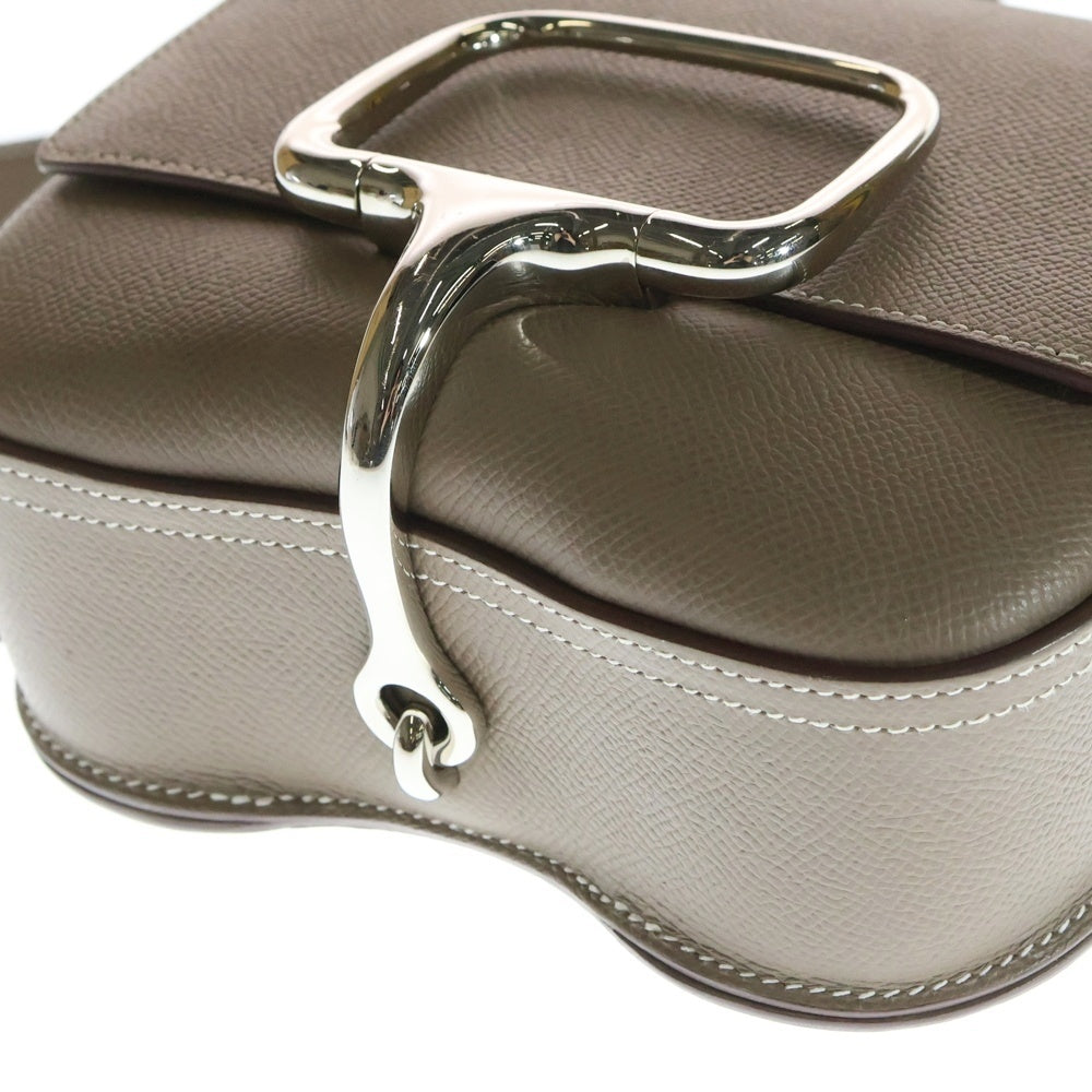 HERMES(エルメス) デッラカヴァッレリア ミニ エプソン エトゥープ ショルダーバッグ ミニバッグ グレージュ ブラウン レザー W刻印 シルバー金具 レディース