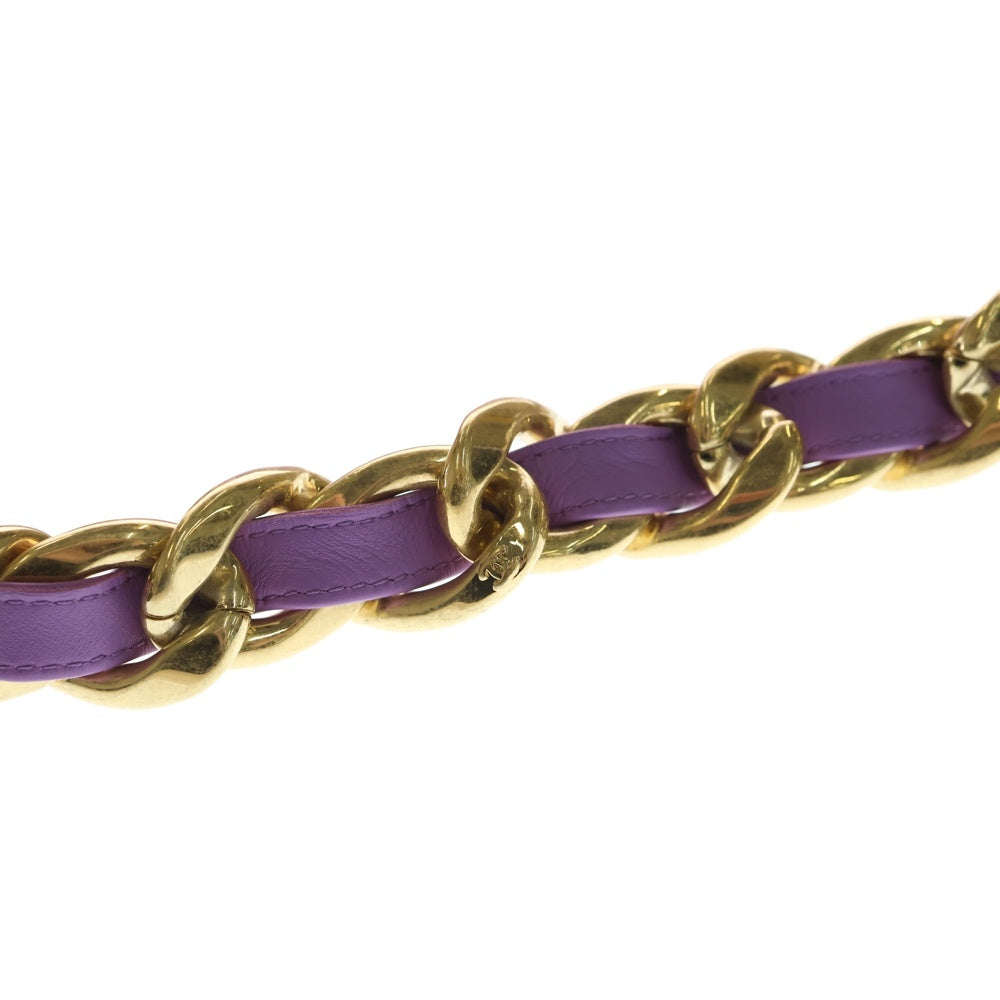 CHANEL(シャネル) ミニマトラッセ17 パープル ラムスキン ゴールド金具 チェーン ショルダーバッグ レディース