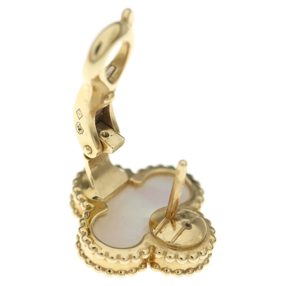 Van Cleef & Arpels(ヴァンクリーフアンドアーペル) ヴィンテージアルハンブラ マザーオブパール ピアス Au750 K18 YG イエローゴールド VCARA44100 レディース