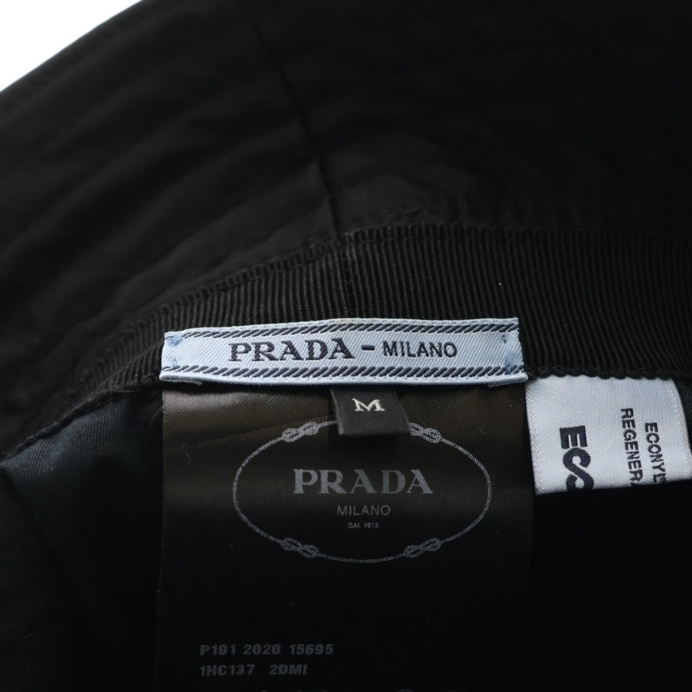 PRADA(プラダ) バケットハット 帽子 ブラック テスート
