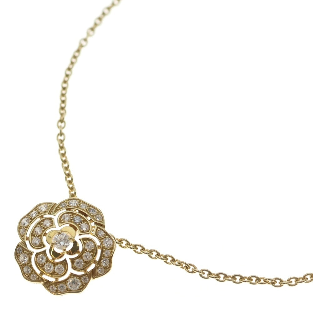 CHANEL(シャネル) カメリアコレクション パヴェダイヤ ネックレス ペンダント K18 Au750 YG イエローゴールド レディース