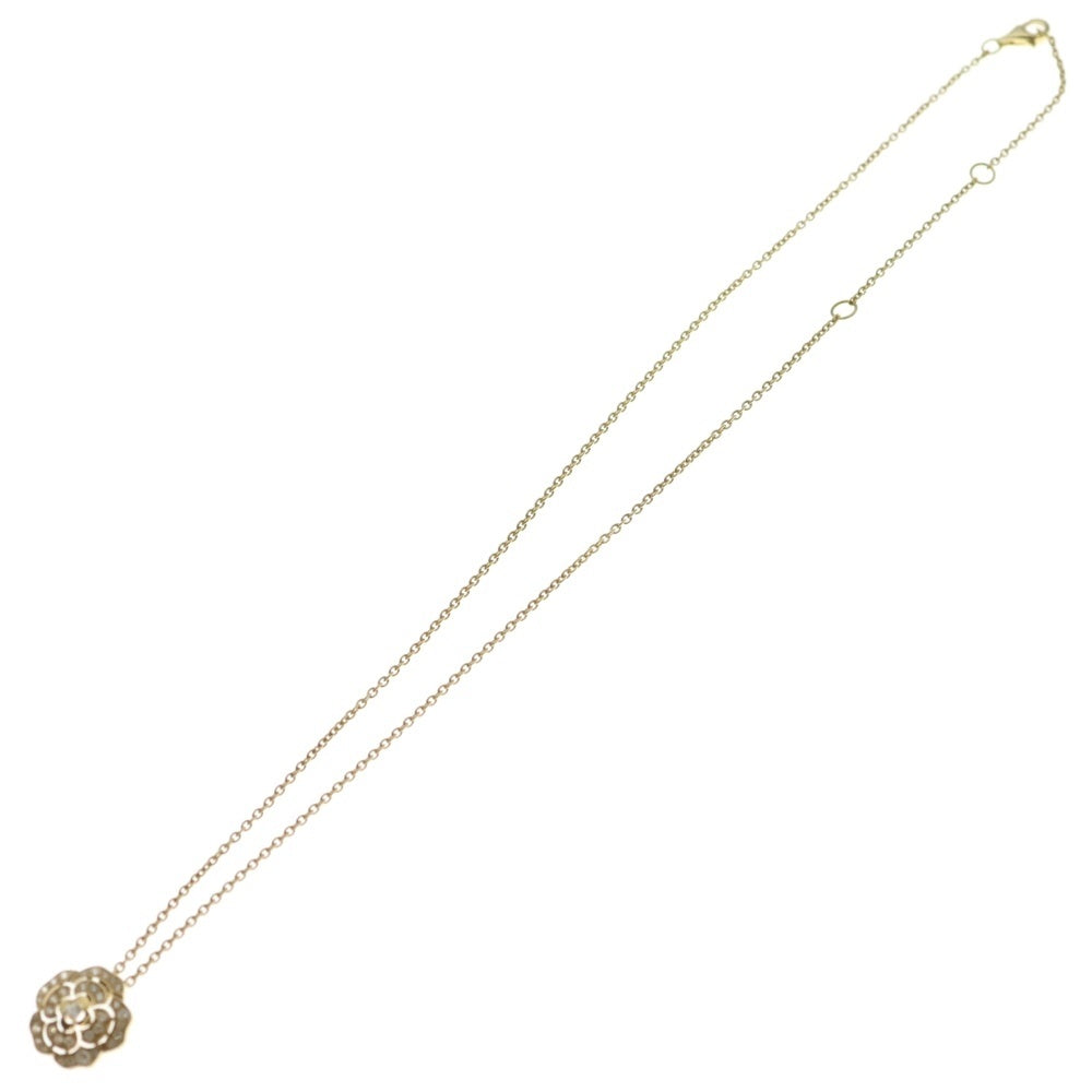 CHANEL(シャネル) カメリアコレクション パヴェダイヤ ネックレス ペンダント K18 Au750 YG イエローゴールド レディース