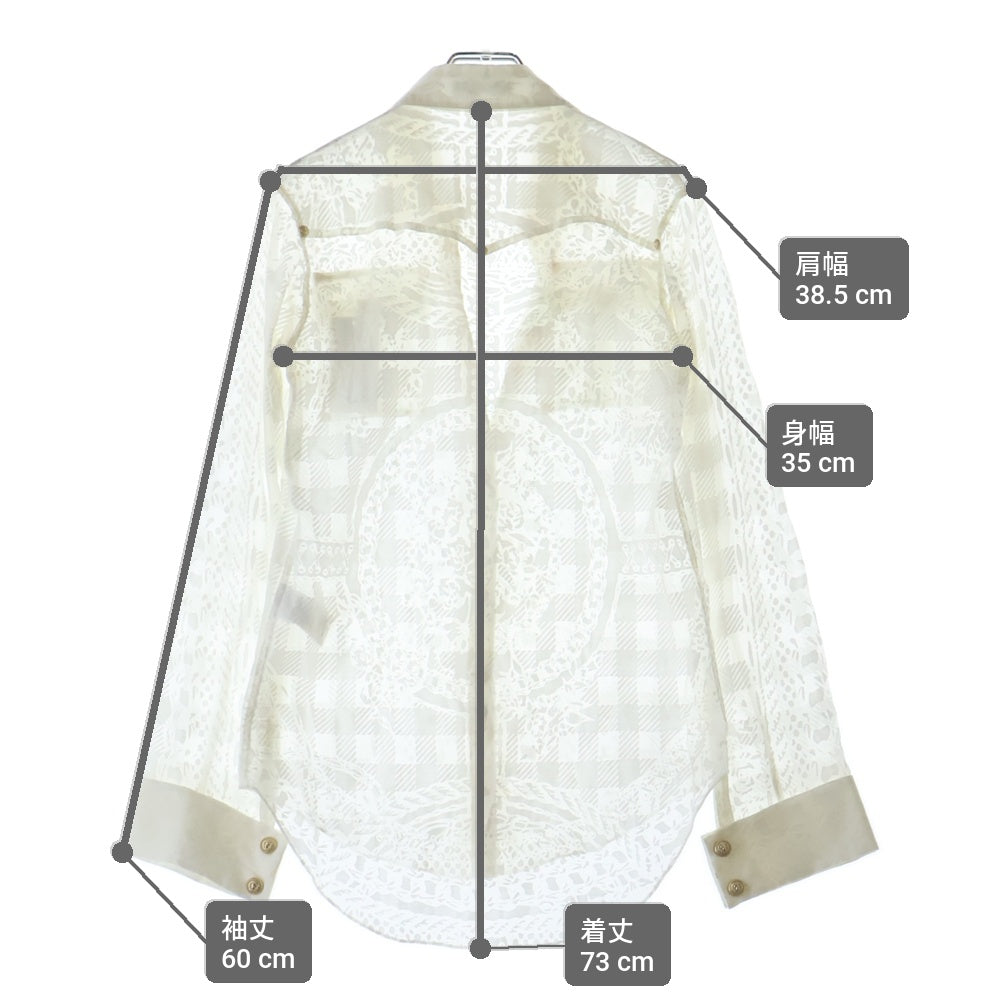BALMAIN(バルマン) 総柄 金ボタン ブラウス 長袖シャツ ホワイト レディース