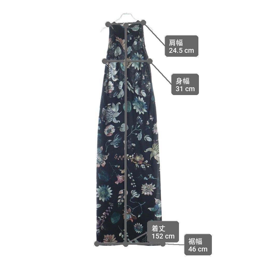 VERSACE(ヴェルサーチ) フラワーデザイン 総柄 ワンピース ブラック レディース