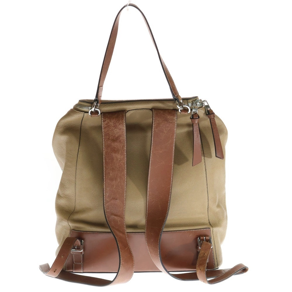 LOEWE(ロエベ) ゴヤ ライオン リュックサック バックパック ブラウン レザー シルバー金具 レディース