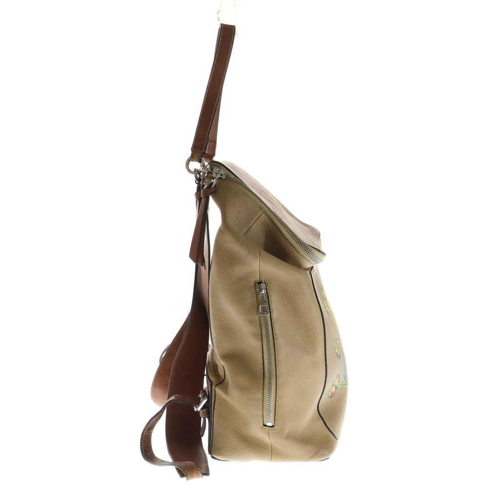 LOEWE(ロエベ) ゴヤ ライオン リュックサック バックパック ブラウン レザー シルバー金具 レディース