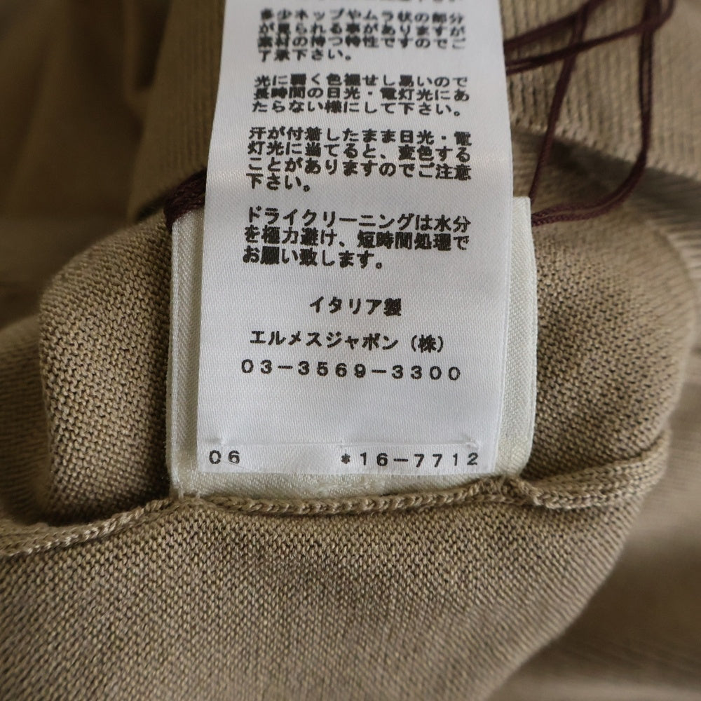 HERMES(エルメス) Hリフト 半袖ニット ひざ丈ワンピース ベージュ 16-7712 レディース