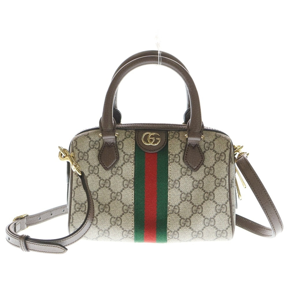 GUCCI(グッチ) オフィディア ミニトップハンドル ショルダーバッグ ブラウン PVCレザー 772053