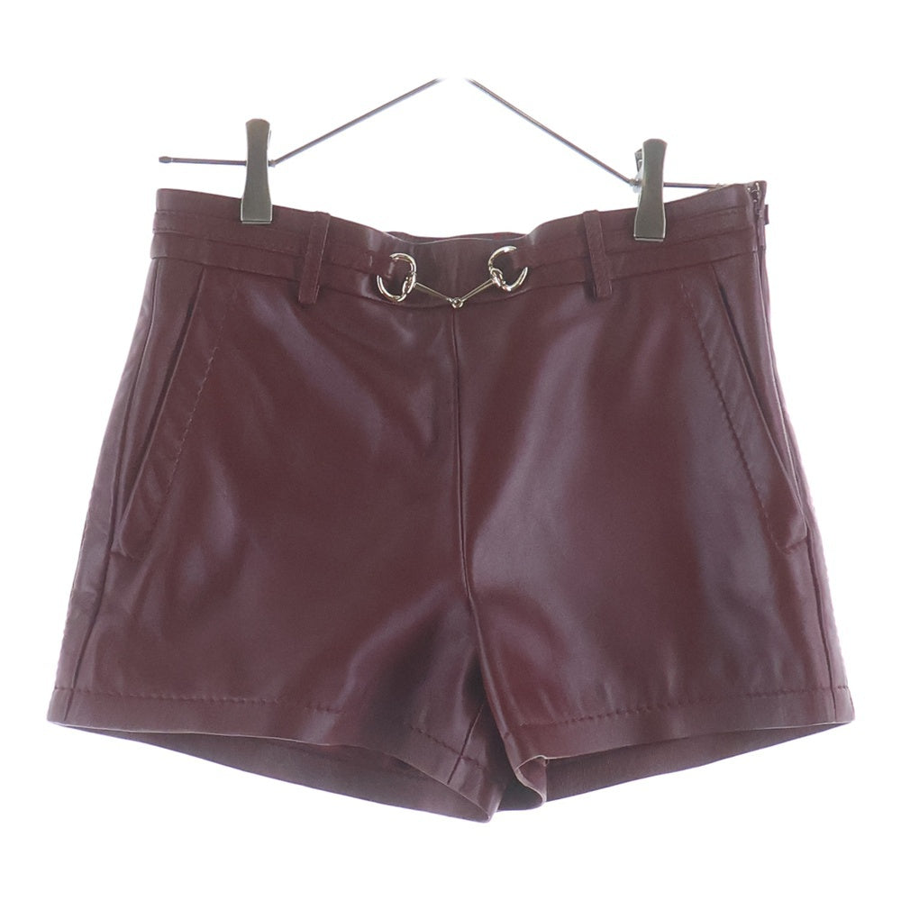 GUCCI(グッチ) ホースビット レザー ショートパンツ レッド 815075 XNA4G レディース