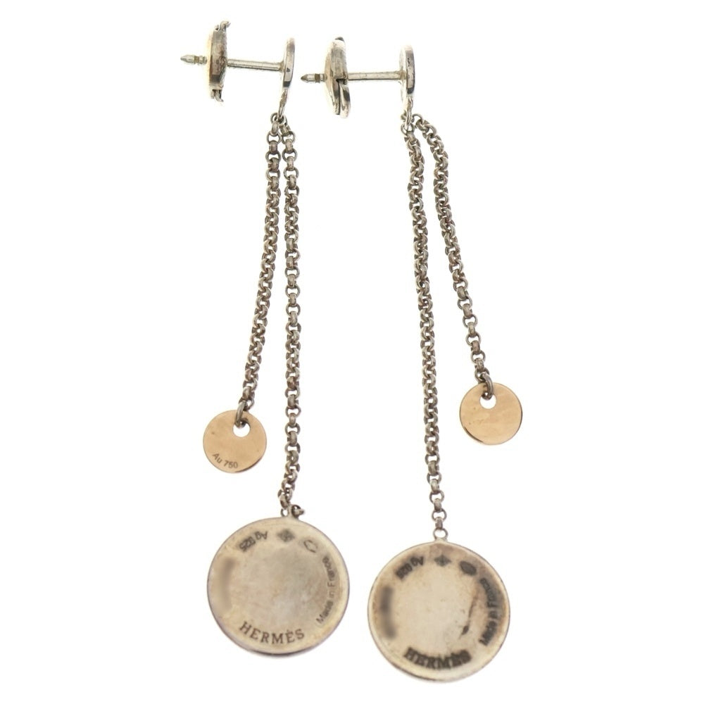 HERMES(エルメス) エクスリブリス ピアス シルバー コイン Ag925×Au750 レディース