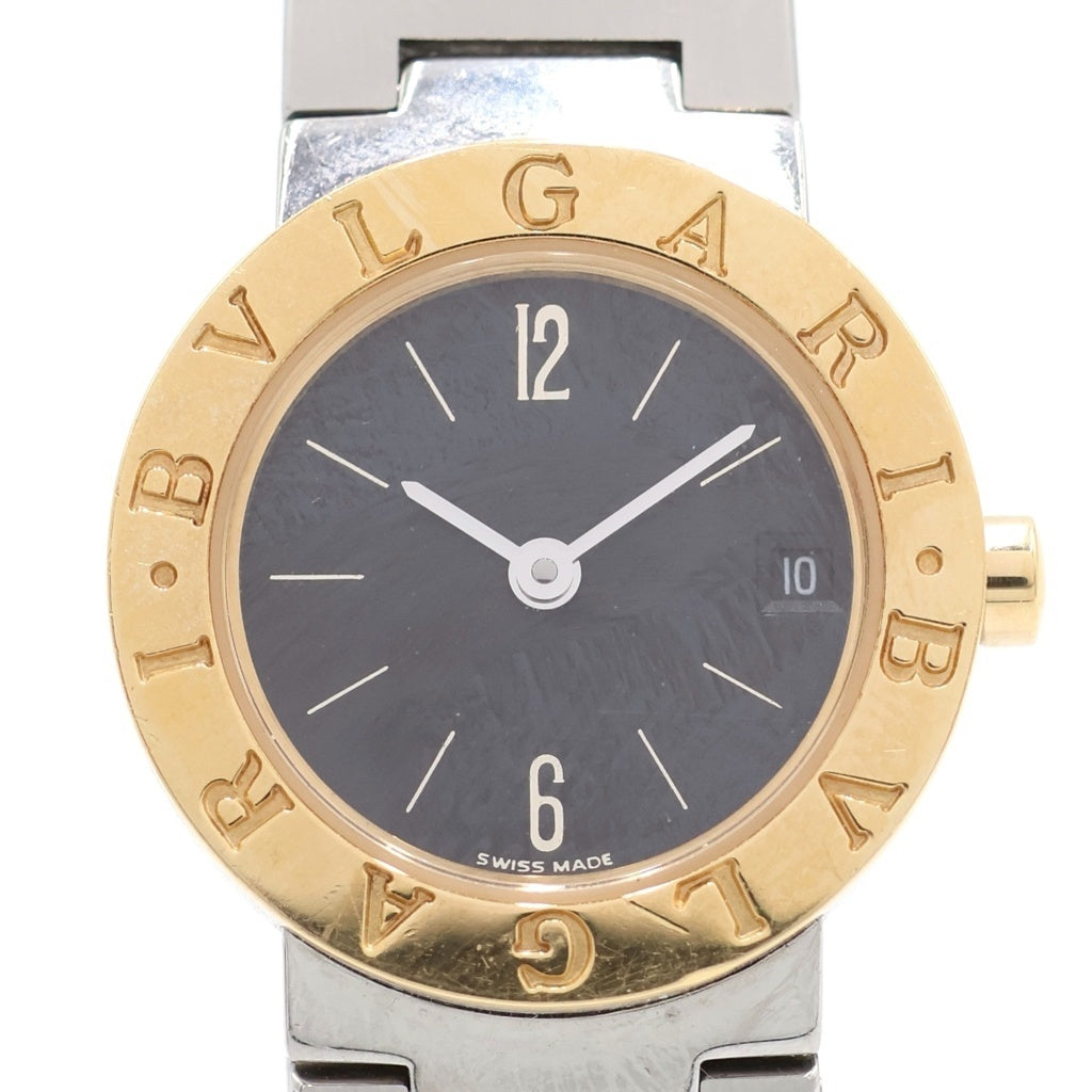 BVLGARI(ブルガリ) ブルガリブルガリ 黒文字盤 ステンレス ゴールド GP クォーツ 腕時計 BB23SGD レディース