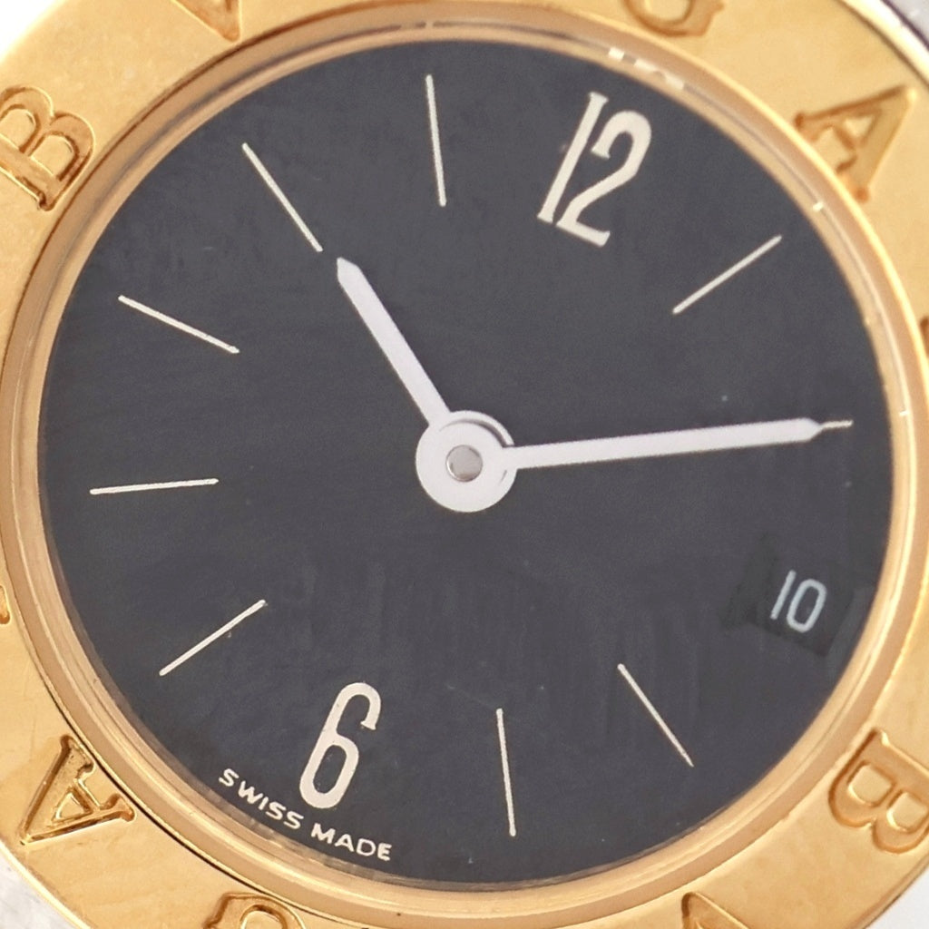 BVLGARI(ブルガリ) ブルガリブルガリ 黒文字盤 ステンレス ゴールド GP クォーツ 腕時計 BB23SGD レディース