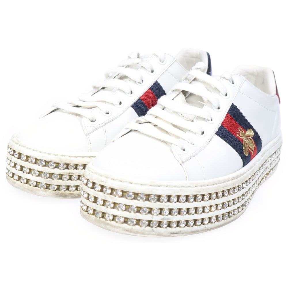 GUCCI(グッチ) ACE シェリーライン ローカットスニーカー ホワイト レディース