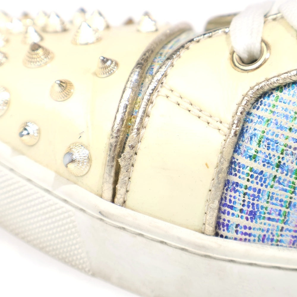 CHRISTIAN LOUBOUTIN(クリスチャンルブタン) スタッズ ハイカットスニーカー ホワイト/ブルー レディース