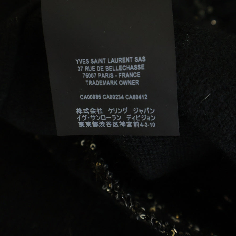 SAINT LAURENT PARIS(サンローランパリ) フロントデザイン コットンニットセーター ブラック 620203 YAPT2 レディース