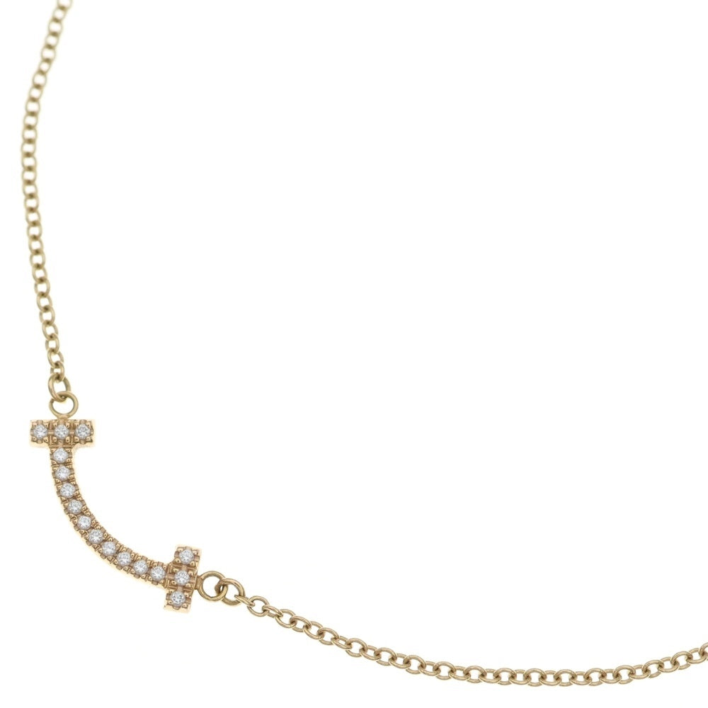 TIFFANY & Co.(ティファニー) Tスマイル ミニ ダイヤ ネックレス ペンダント Au750 K18 PG ピンクゴールド レディース