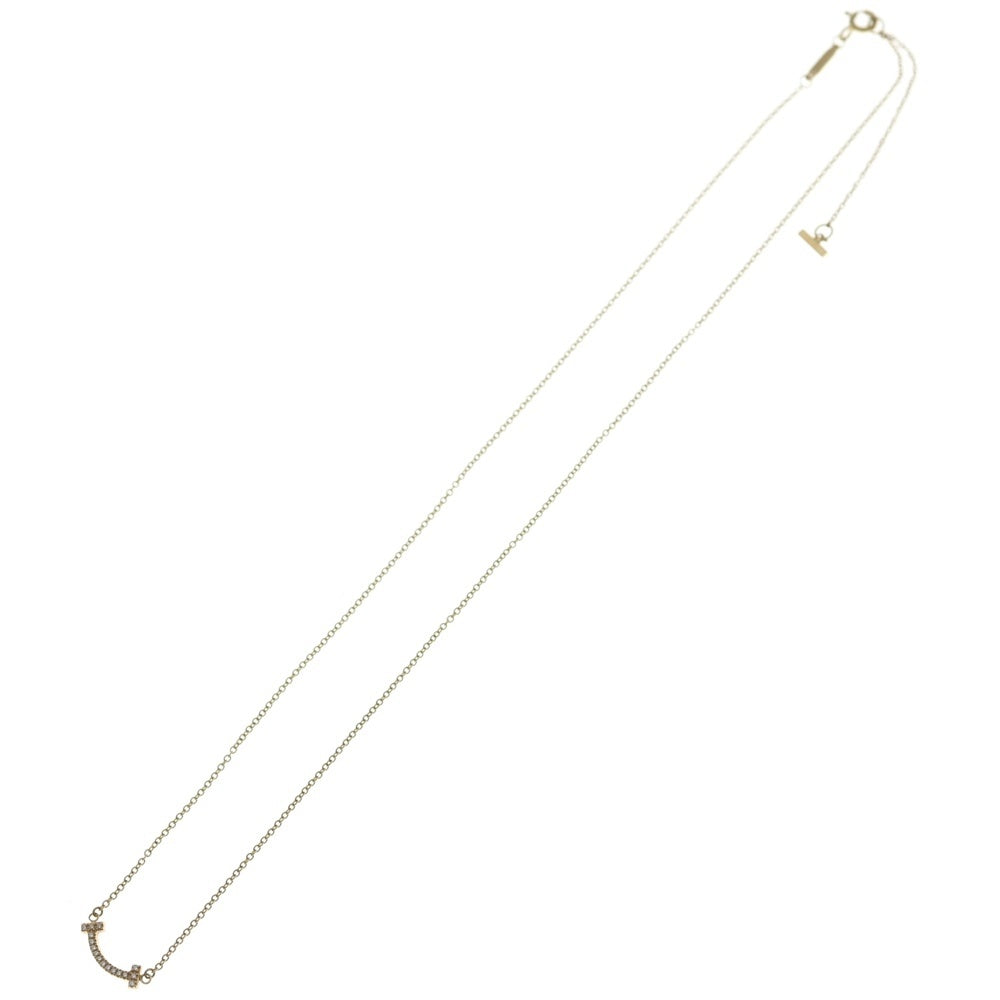 TIFFANY & Co.(ティファニー) Tスマイル ミニ ダイヤ ネックレス ペンダント Au750 K18 PG ピンクゴールド レディース
