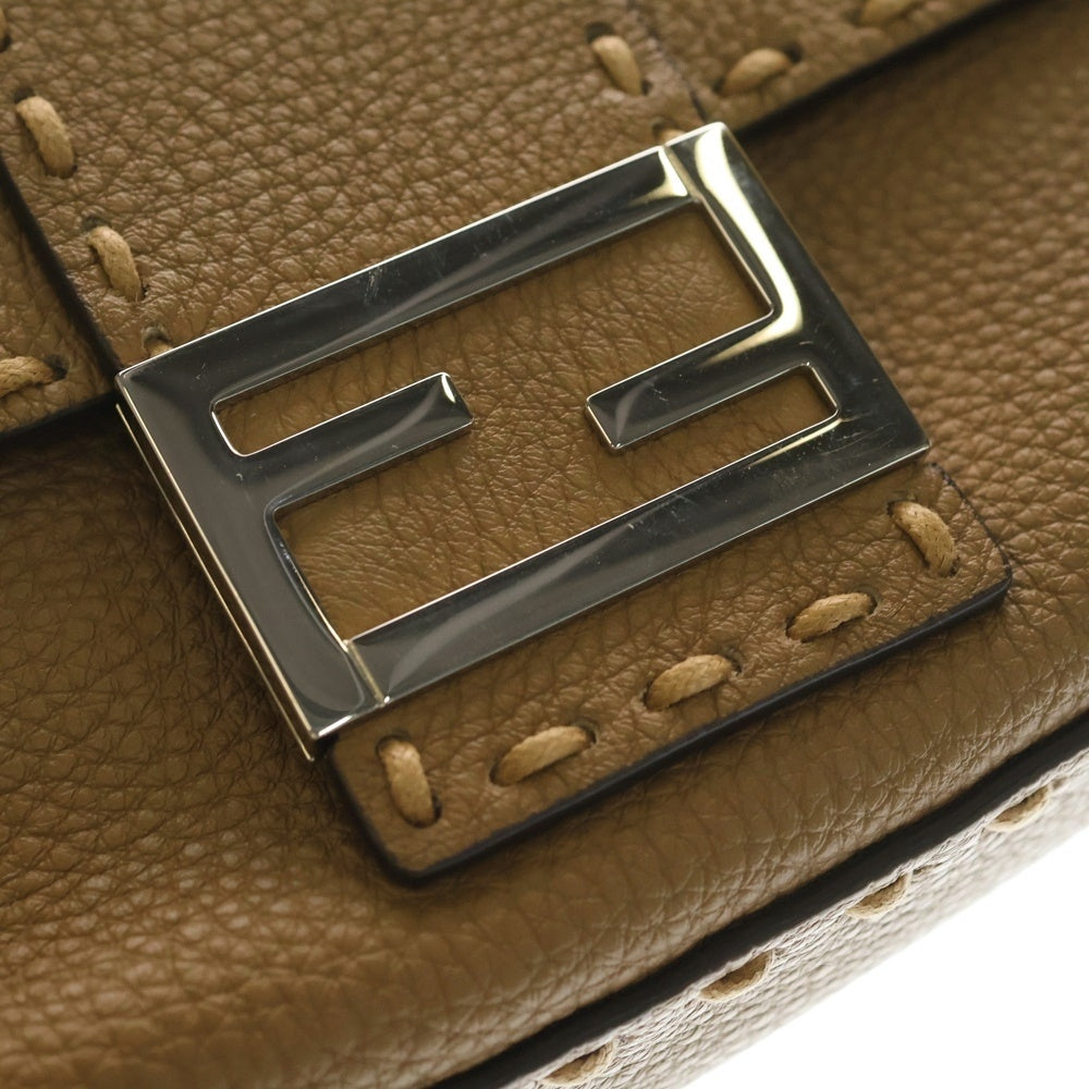 FENDI(フェンディ) セレリア マンマバケット ワンショルダーバッグ ブラウン レザー シルバー金具 レディース