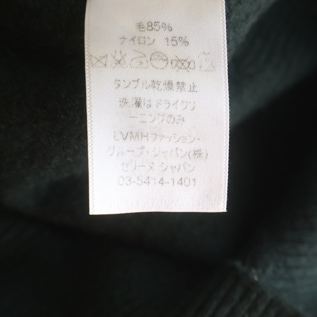 CELINE(セリーヌ) サイドジップ ウール クルーネック プルオーバー 長袖ニット セーター グリーン 23DA0/7266
