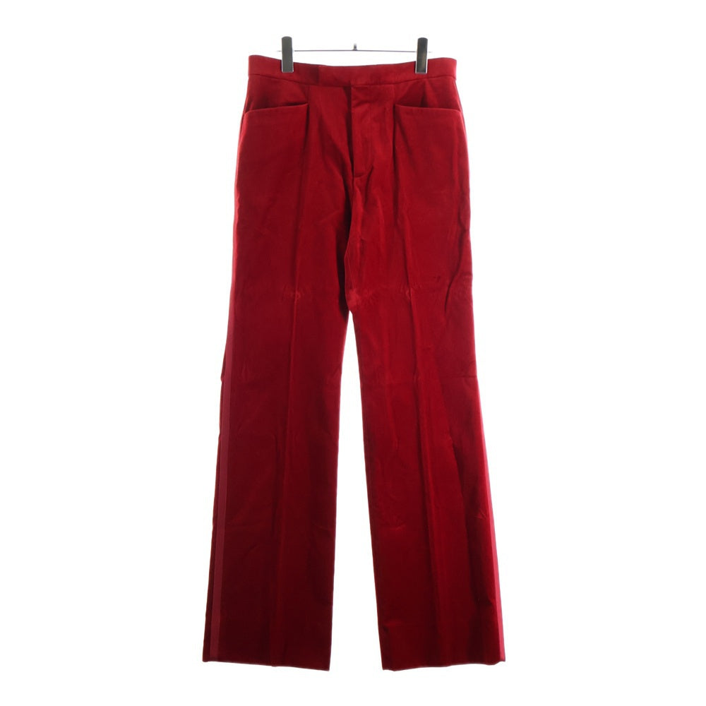 GUCCI(グッチ) ベロア ベルベット スラックス パンツ レッド 672239