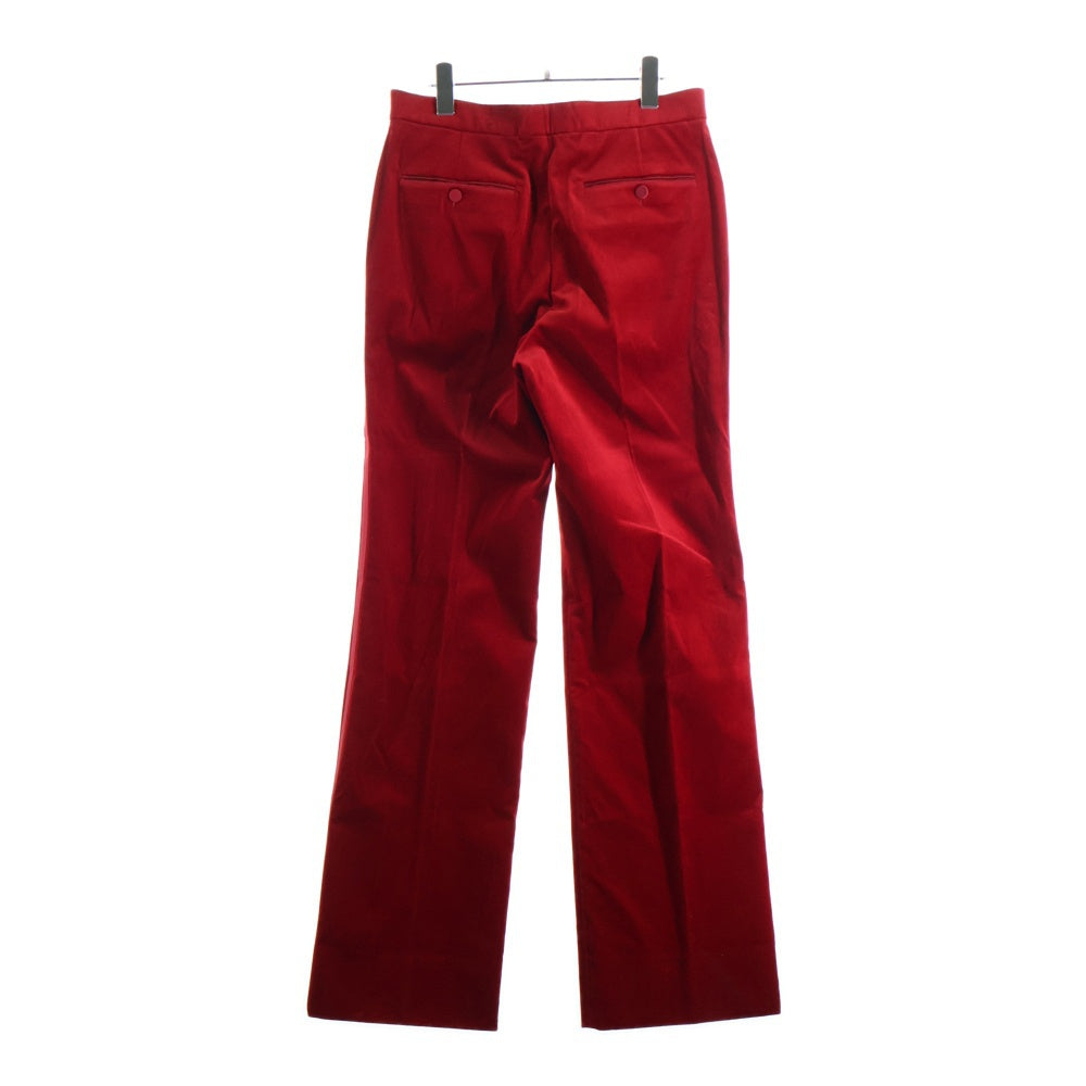 GUCCI グッチ スリムベロアパンツ 48【未使用】 GUCCI(グッチ) ベロア ベルベット スラックス パンツ レッド 672239