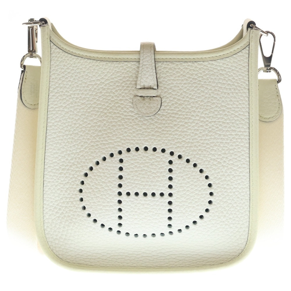 HERMES(エルメス) エブリンTPM べトン トリヨン ショルダーバッグ ミニバッグ ホワイト レザー B刻印 シルバー金具 レディース