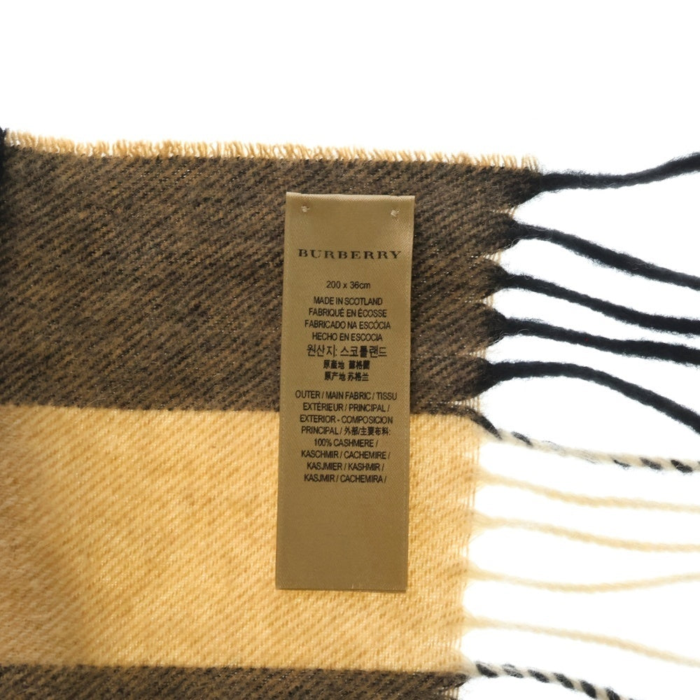 BURBERRY(バーバリー) ノバチェック総柄 カシミヤ フリンジマフラー ベージュ 4031079 レディース