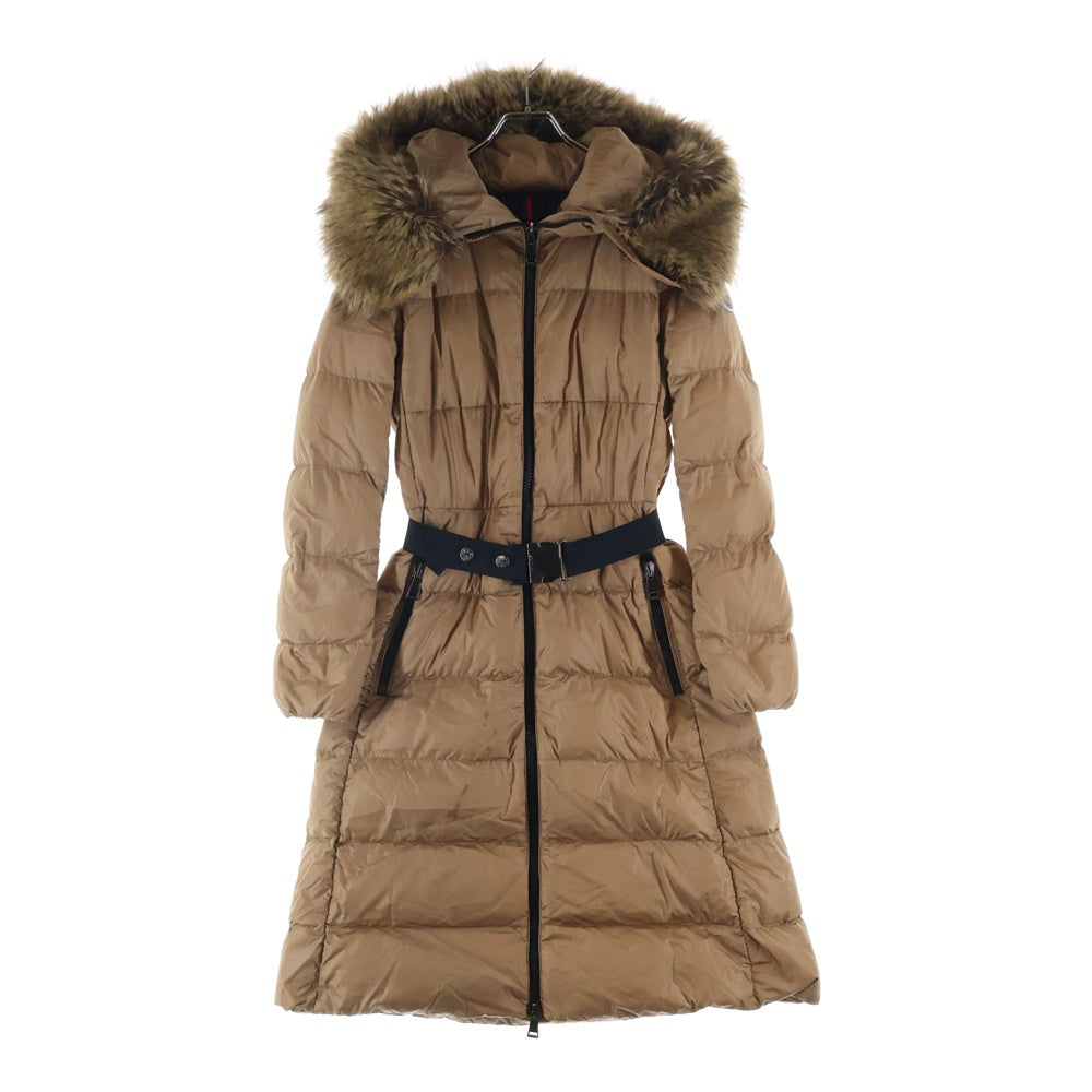 MONCLER(モンクレール) 21AW BOUCAGE ファーフーデッドダウンコート ベージュ レディース