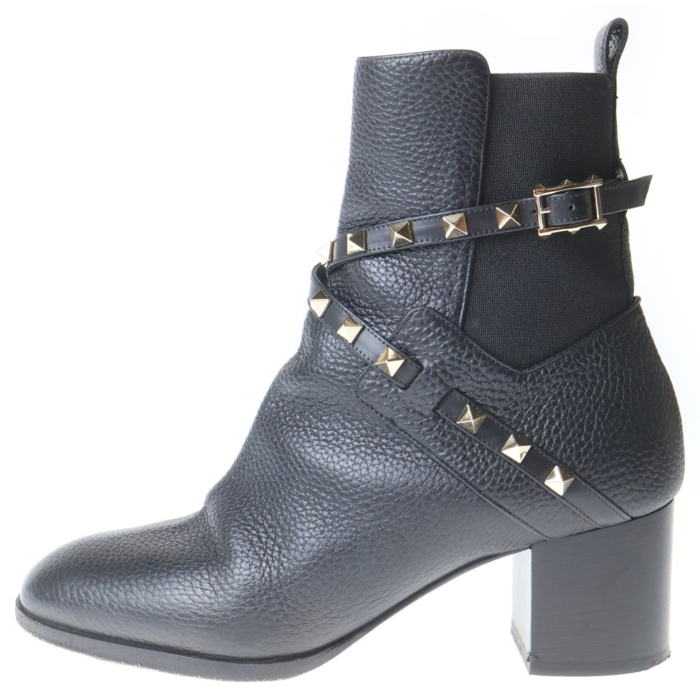 VALENTINO(ヴァレンティノ) ロックスタッズ ベルテッド ジョッパー ショートブーツ ブラック レディース