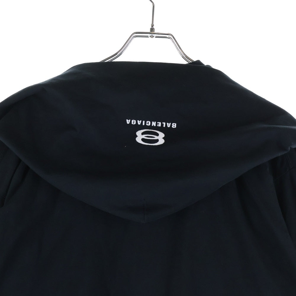 BALENCIAGA(バレンシアガ) ロゴ刺繍 フーデッド ロングスリーブ 長袖Tシャツ カットソー ブラック 797720