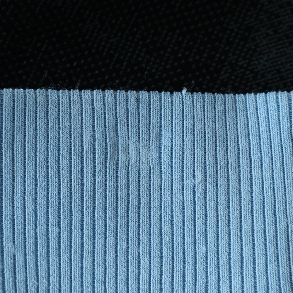 NO BRAND(ノーブランド) PH5 ジャガードニット アシンメトリー デザイン ミニ スカート ライトブルー レディース