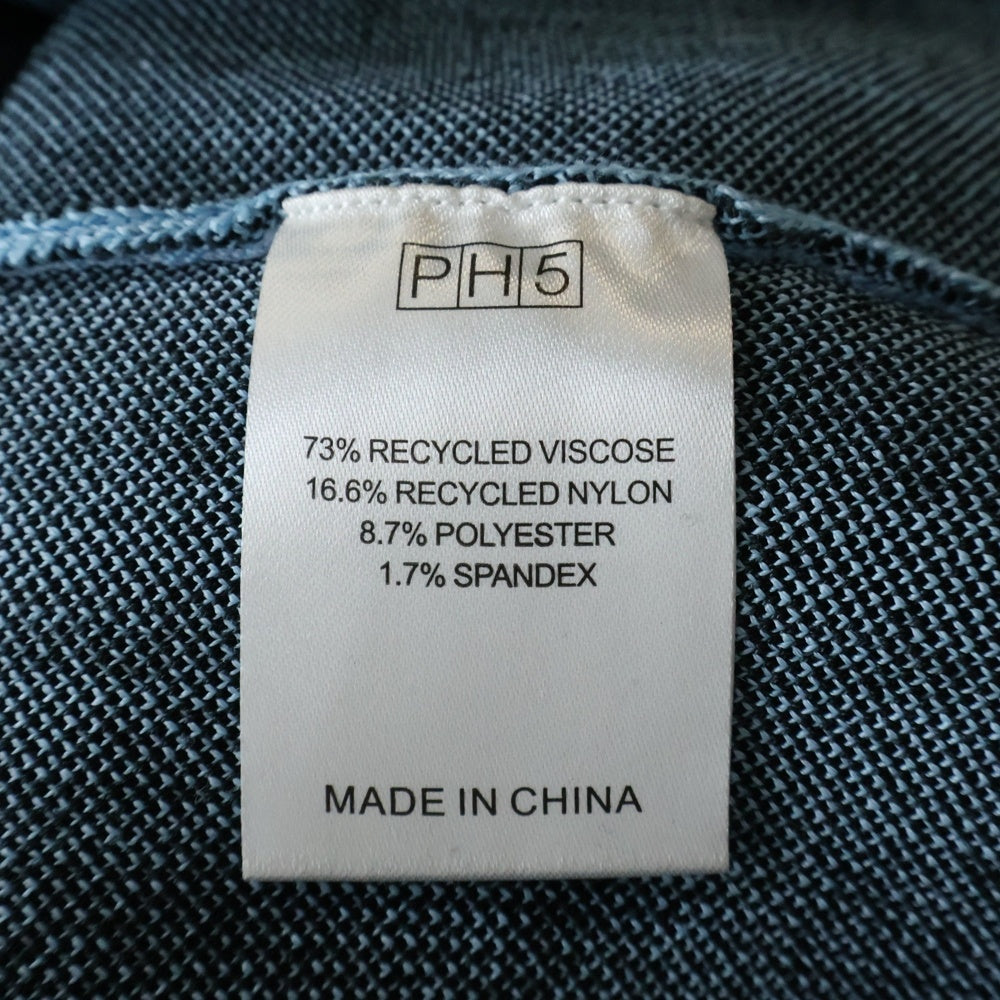 NO BRAND(ノーブランド) PH5 ジャガードニット アシンメトリー デザイン ミニ スカート ライトブルー レディース