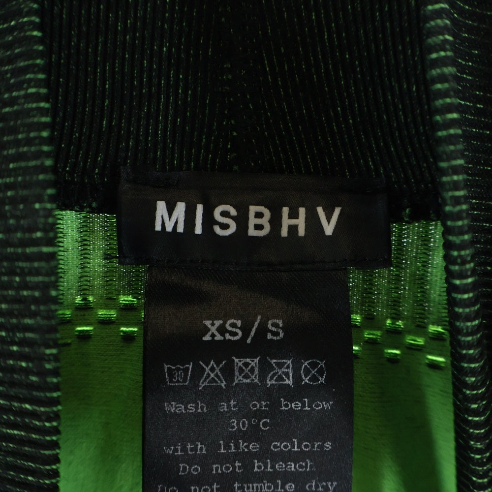 MISBHV(ミスビヘイブ) スポーツアクティブ クラッシックロングスリーブ 長袖Tシャツ カットソー ブラック/ライトグリーン レディース
