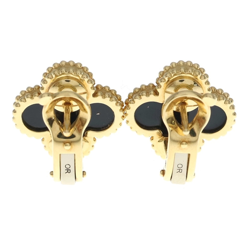 オニキス ピアス クリップ式 ゴールド Van Cleef & Arpels(ヴァンクリーフアンドアーペル) 18K ヴィンテージ